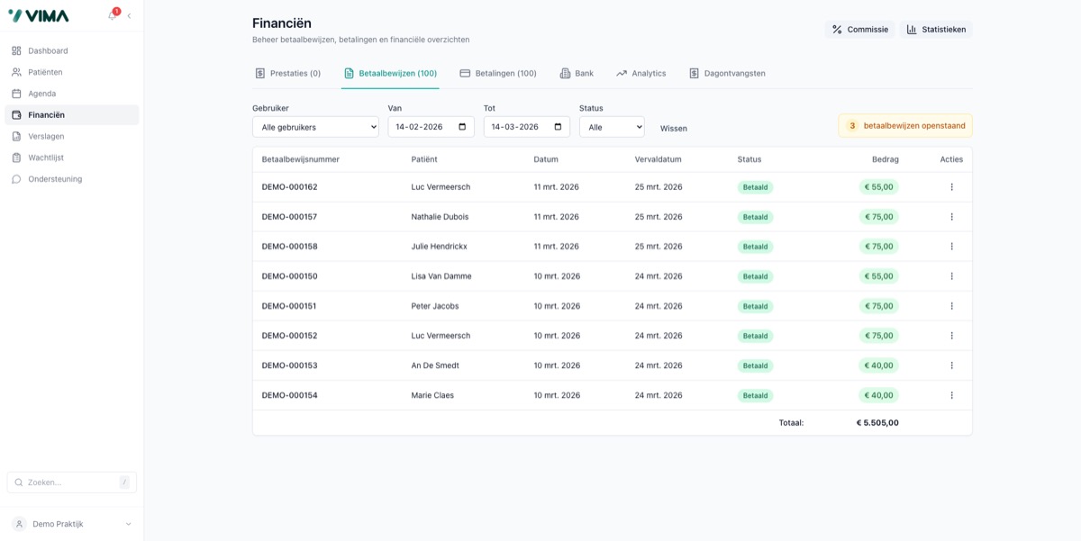 VIMA payments and invoicing overview